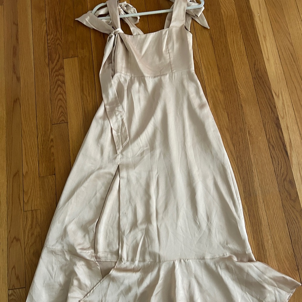 Show Me Your Mumu Claire Midi Dress Champagne Luxe xs